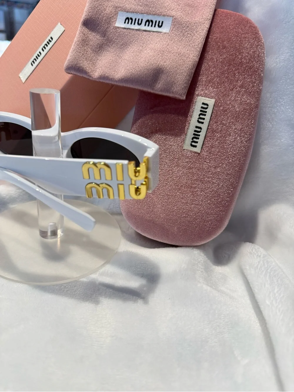 Miu Miu White Oval Sunglasses for Women - Chic Designer Shades